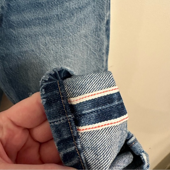 Levi's Selvedge High Rise Button Front Distressed Jean - Picture 2 of 9